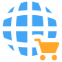 Ecommerce Global Blue Shopping Cart free icon for commercial use