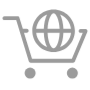 Ecommerce Global Gray Outline Cart free icon for commercial use