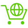 Ecommerce Global Green Outline Cart free icon for commercial use
