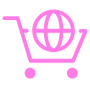 Ecommerce Global Pink Outline Cart free icon for commercial use