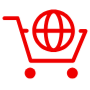 Ecommerce Global Red Outline Cart free icon for commercial use