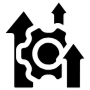 Efficiency Growth And Productivity Black Gear free icon for commercial use