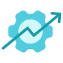 Efficiency Growth Gear Green Up Arrow free icon for commercial use