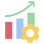 Efficiency Growth Improvement Gear free icon for commercial use