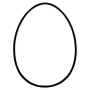 Egg Black Thin Outline icon