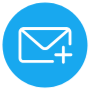 Email Add Blue Circle Round free icon for commercial use