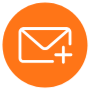 Email Add Orange Circle Round free icon for commercial use