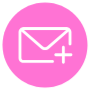 Email Add Pink Circle Round free icon for commercial use