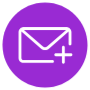 Email Add Purple Circle Round free icon for commercial use