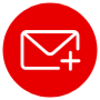 Email Add Red Circle Round free icon for commercial use
