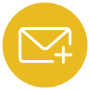 Email Add Yellow Circle Round free icon for commercial use