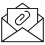 Email Attachment Black Outline Envelope icon