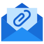 Email Attachment Blue icon