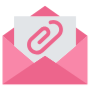 Email Attachment Pink icon