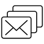 Email Message Queue Black Outline free icon for commercial use