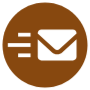 Email Send Message Brown Circle Round free icon for commercial use