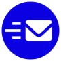 Email Send Message Dark Blue Circle Round free icon for commercial use