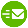 Email Send Message Green Circle Round free icon for commercial use