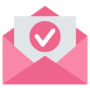Email Verification Pink free icon for commercial use