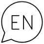 English Language Speech Bubble Black Outline icon