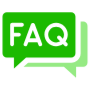 Faq Questions Green Speech Bubbles icon
