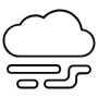 Fog Cloud Black Outline icon