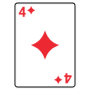 Four Of Diamonds Playing Card free icon for commercial use