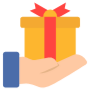 Freebie Yellow Gift Box And Hand free icon for commercial use
