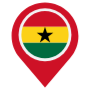 Ghana Location Flag Pin free icon for commercial use