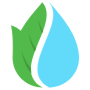 Green Leaf Blue Water Drop free icon for commercial use