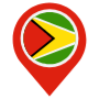 Guyana Location Flag Pin free icon for commercial use