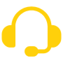 Headset Yellow Microphone free icon for commercial use