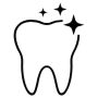 Healthy Tooth Black Outline icon