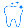 Healthy Tooth Blue Outline icon