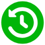 History Green Circle Round Button free icon for commercial use
