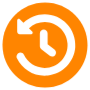 History Orange Circle Round Button free icon for commercial use