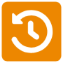 History Orange Square Button free icon for commercial use