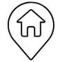 Home Location Address Placeholder Black Outline icon