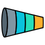 Horizontal Data Funnel free icon for commercial use
