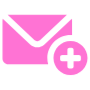 Add Email Pink free icon for commercial use