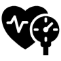 Blood Pressure Black Heart Beat free icon for commercial use