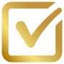 Check Box Tick Golden Outline free icon for commercial use