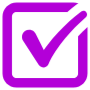 Check Box Tick Purple Outline free icon for commercial use