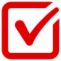 Check Box Tick Red Outline free icon for commercial use