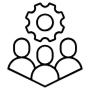 Consultation Services Team Black Outline free icon for commercial use