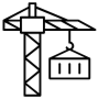 Crane Tower lifting Container Black Outline free icon for commercial use