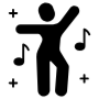 Dancing With Music Black Person icon