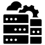 Data Center Cloud Server Management Black free icon for commercial use