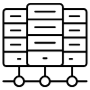Data Center Server Network Black Outline free icon for commercial use