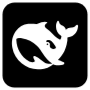 Deepseek Black White Square Rounded Symbol free icon for commercial use